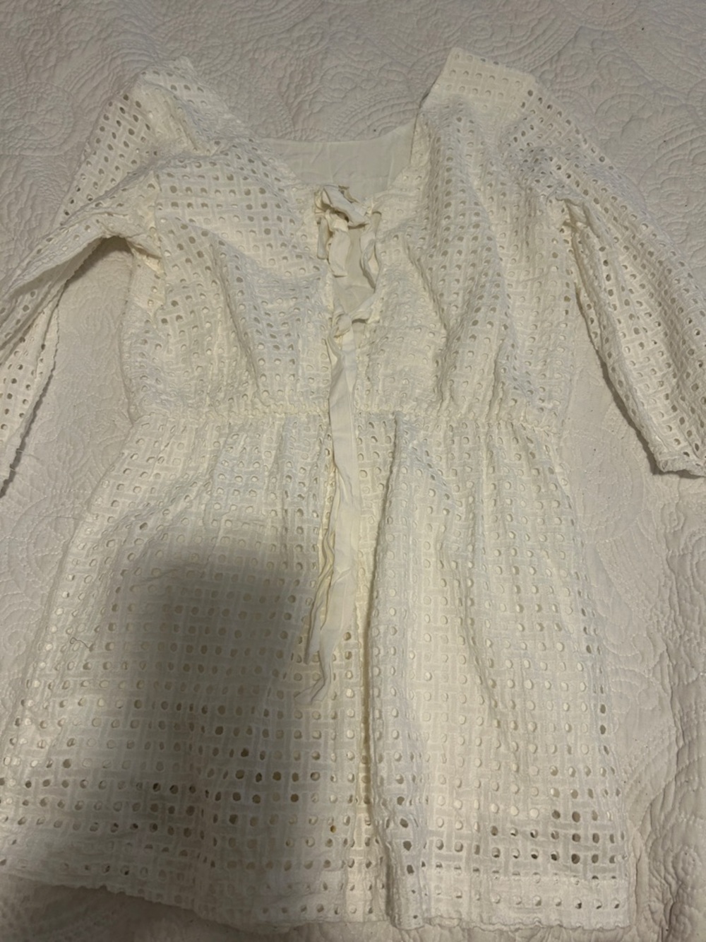Anthropologie Lilka Cream Eyelet Romper - Picture 4 of 5